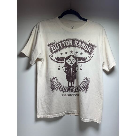 Dutton Ranch Protect The Zfamily Yellowstone Graphic Tee Sz S Flaws - Picture 7 of 7